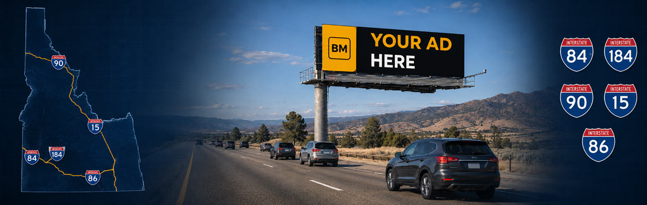 Digital billboard locations across Idaho I-84, I-15, I-90 and major metro commuter routes